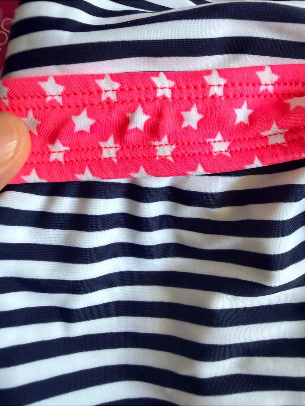 Xhilaration Kids Size M (7/8) Tankini Anchor Nautical Swimsuit Top Striped Stars